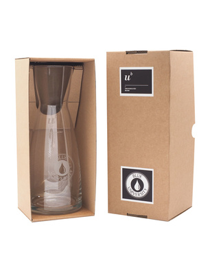 Glass carafe "Blue University" with box