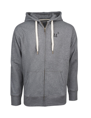 Mens' zip hoodie, dark grey mottled